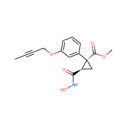 CC#CCOc1cccc([C@@]2(C(=O)OC)C[C@H]2C(=O)NO)c1 ZINC000029135187