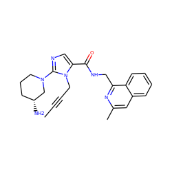 CC#CCn1c(C(=O)NCc2nc(C)cc3ccccc23)cnc1N1CCC[C@@H](N)C1 ZINC000029044895