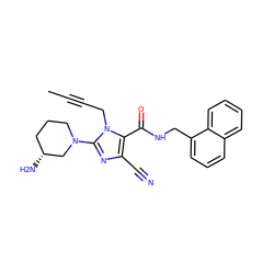 CC#CCn1c(N2CCC[C@@H](N)C2)nc(C#N)c1C(=O)NCc1cccc2ccccc12 ZINC000029044218