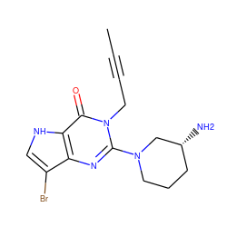 CC#CCn1c(N2CCC[C@@H](N)C2)nc2c(Br)c[nH]c2c1=O ZINC000095602599