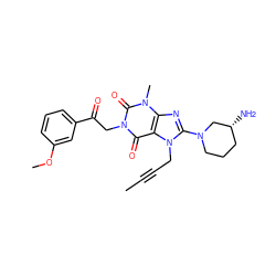 CC#CCn1c(N2CCC[C@@H](N)C2)nc2c1c(=O)n(CC(=O)c1cccc(OC)c1)c(=O)n2C ZINC000114287896