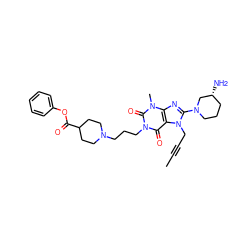 CC#CCn1c(N2CCC[C@@H](N)C2)nc2c1c(=O)n(CCCN1CCC(C(=O)Oc3ccccc3)CC1)c(=O)n2C ZINC001772654297