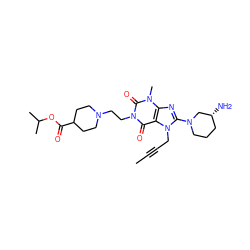 CC#CCn1c(N2CCC[C@@H](N)C2)nc2c1c(=O)n(CCN1CCC(C(=O)OC(C)C)CC1)c(=O)n2C ZINC001772641350