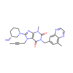 CC#CCn1c(N2CCC[C@@H](N)C2)nc2c1c(=O)n(Cc1cc(C)c3nccnc3c1)c(=O)n2C ZINC000114288401