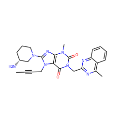 CC#CCn1c(N2CCC[C@@H](N)C2)nc2c1c(=O)n(Cc1nc(C)c3ccccc3n1)c(=O)n2C ZINC000003820029