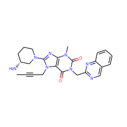 CC#CCn1c(N2CCC[C@@H](N)C2)nc2c1c(=O)n(Cc1ncc3ccccc3n1)c(=O)n2C ZINC000003820027