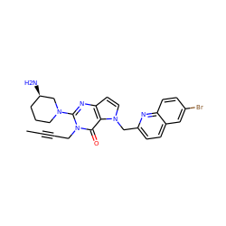 CC#CCn1c(N2CCC[C@@H](N)C2)nc2ccn(Cc3ccc4cc(Br)ccc4n3)c2c1=O ZINC000095604740