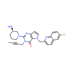 CC#CCn1c(N2CCC[C@@H](N)C2)nc2ccn(Cc3ccc4cc(Cl)ccc4n3)c2c1=O ZINC000095603851