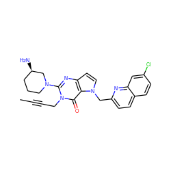 CC#CCn1c(N2CCC[C@@H](N)C2)nc2ccn(Cc3ccc4ccc(Cl)cc4n3)c2c1=O ZINC000095604243