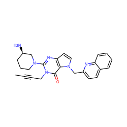 CC#CCn1c(N2CCC[C@@H](N)C2)nc2ccn(Cc3ccc4ccccc4n3)c2c1=O ZINC000095604945