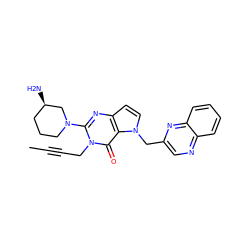 CC#CCn1c(N2CCC[C@@H](N)C2)nc2ccn(Cc3cnc4ccccc4n3)c2c1=O ZINC000095602970