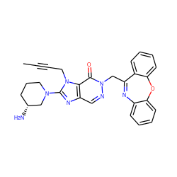 CC#CCn1c(N2CCC[C@@H](N)C2)nc2cnn(CC3=Nc4ccccc4Oc4ccccc43)c(=O)c21 ZINC000006718140