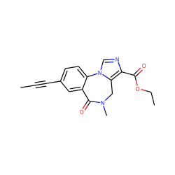 CC#Cc1ccc2c(c1)C(=O)N(C)Cc1c(C(=O)OCC)ncn1-2 ZINC000013755881