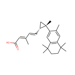 CC(/C=C/[C@@H]1C[C@]1(C)c1cc2c(cc1C)C(C)(C)CCC2(C)C)=C\C(=O)O ZINC000013587547