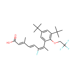 CC(/C=C/C(F)=C(/C)c1cc(C(C)(C)C)cc(C(C)(C)C)c1OCC(F)(F)F)=C\C(=O)O ZINC000013587534