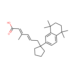 CC(/C=C/CC1(c2ccc3c(c2)C(C)(C)CCC3(C)C)CCCC1)=C\C(=O)O ZINC000013487076