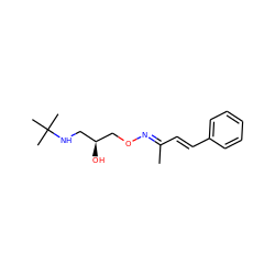 CC(/C=C/c1ccccc1)=N\OC[C@@H](O)CNC(C)(C)C ZINC000027657680