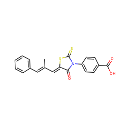 CC(/C=C1\SC(=S)N(c2ccc(C(=O)O)cc2)C1=O)=C\c1ccccc1 ZINC000004567265