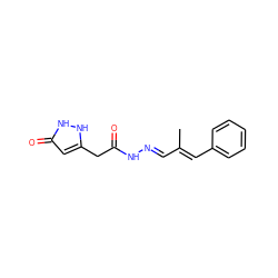 CC(/C=N/NC(=O)Cc1cc(=O)[nH][nH]1)=C\c1ccccc1 ZINC000013471464