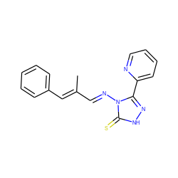 CC(/C=N/n1c(-c2ccccn2)n[nH]c1=S)=C\c1ccccc1 ZINC000005789133