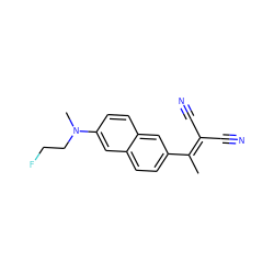 CC(=C(C#N)C#N)c1ccc2cc(N(C)CCF)ccc2c1 ZINC000005832738