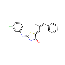 CC(=C/c1ccccc1)/C=C1\S/C(=N\c2cccc(Cl)c2)NC1=O ZINC000002411527