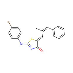 CC(=C/c1ccccc1)/C=C1\SC(Nc2ccc(Br)cc2)=NC1=O ZINC000005826362