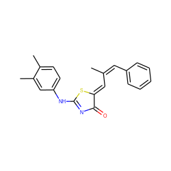 CC(=C/c1ccccc1)/C=C1\SC(Nc2ccc(C)c(C)c2)=NC1=O ZINC000005852842