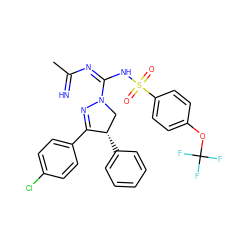 CC(=N)N=C(NS(=O)(=O)c1ccc(OC(F)(F)F)cc1)N1C[C@H](c2ccccc2)C(c2ccc(Cl)cc2)=N1 ZINC001772623738