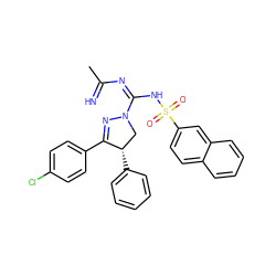 CC(=N)N=C(NS(=O)(=O)c1ccc2ccccc2c1)N1C[C@H](c2ccccc2)C(c2ccc(Cl)cc2)=N1 ZINC001772584518