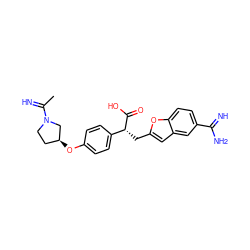 CC(=N)N1CC[C@H](Oc2ccc([C@@H](Cc3cc4cc(C(=N)N)ccc4o3)C(=O)O)cc2)C1 ZINC000013735938