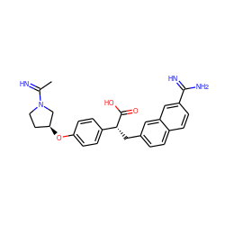 CC(=N)N1CC[C@H](Oc2ccc([C@@H](Cc3ccc4ccc(C(=N)N)cc4c3)C(=O)O)cc2)C1 ZINC000000606794