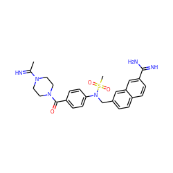 CC(=N)N1CCN(C(=O)c2ccc(N(Cc3ccc4ccc(C(=N)N)cc4c3)S(C)(=O)=O)cc2)CC1 ZINC000013487652