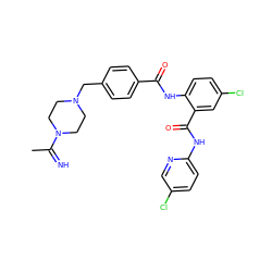 CC(=N)N1CCN(Cc2ccc(C(=O)Nc3ccc(Cl)cc3C(=O)Nc3ccc(Cl)cn3)cc2)CC1 ZINC000028112700