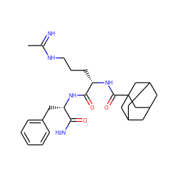 CC(=N)NCCC[C@H](NC(=O)C12CC3CC(CC(C3)C1)C2)C(=O)N[C@@H](Cc1ccccc1)C(N)=O ZINC000299831015