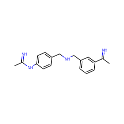 CC(=N)Nc1ccc(CNCc2cccc(C(C)=N)c2)cc1 ZINC000026726742