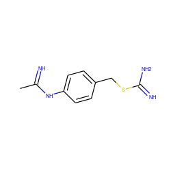 CC(=N)Nc1ccc(CSC(=N)N)cc1 ZINC000026716660