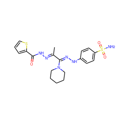 CC(=N\NC(=O)c1cccs1)/C(=N/Nc1ccc(S(N)(=O)=O)cc1)N1CCCCC1 ZINC000103230483