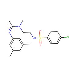 CC(=Nc1cc(C)cc(C)c1)N(C)CCNS(=O)(=O)c1ccc(Cl)cc1 ZINC000254501203