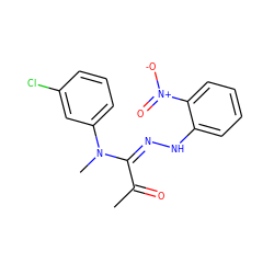 CC(=O)/C(=N\Nc1ccccc1[N+](=O)[O-])N(C)c1cccc(Cl)c1 ZINC000013473552