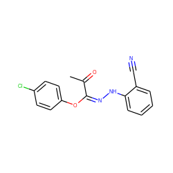 CC(=O)/C(=N\Nc1ccccc1C#N)Oc1ccc(Cl)cc1 ZINC000026183417