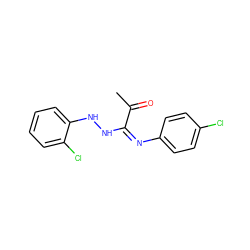 CC(=O)/C(=N\c1ccc(Cl)cc1)NNc1ccccc1Cl ZINC000013473582