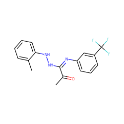 CC(=O)/C(=N\c1cccc(C(F)(F)F)c1)NNc1ccccc1C ZINC000013473579