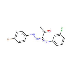 CC(=O)/C(=N\c1cccc(Cl)c1)NNc1ccc(Br)cc1 ZINC000013473570