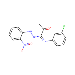 CC(=O)/C(=N\c1cccc(Cl)c1)NNc1ccccc1[N+](=O)[O-] ZINC000005382952