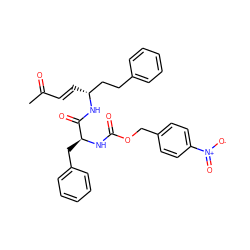 CC(=O)/C=C/[C@H](CCc1ccccc1)NC(=O)[C@H](Cc1ccccc1)NC(=O)OCc1ccc([N+](=O)[O-])cc1 ZINC001772652619