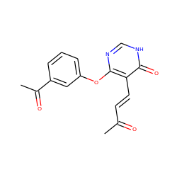 CC(=O)/C=C/c1c(Oc2cccc(C(C)=O)c2)nc[nH]c1=O ZINC000072177908