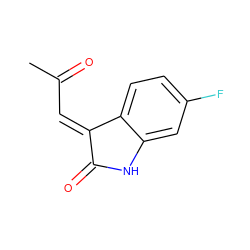 CC(=O)/C=C1/C(=O)Nc2cc(F)ccc21 ZINC000071340770