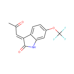 CC(=O)/C=C1/C(=O)Nc2cc(OC(F)(F)F)ccc21 ZINC000071341872