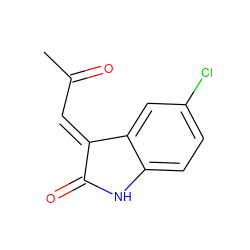 CC(=O)/C=C1/C(=O)Nc2ccc(Cl)cc21 ZINC000071341891